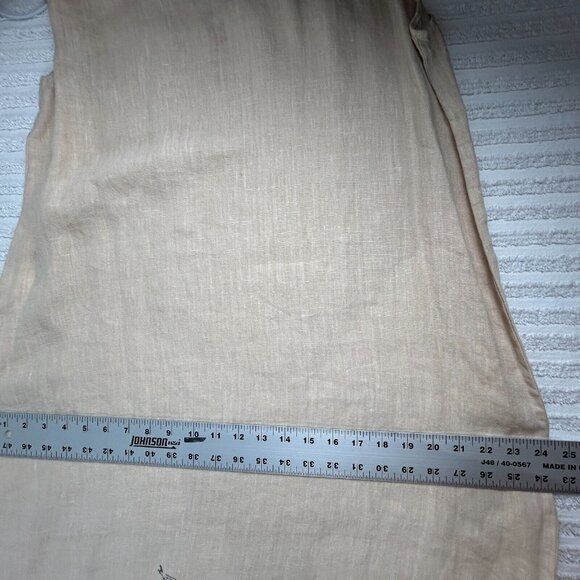 Vintage Becky’s 1633 Hand Printed Art to Wear Sleeveless Maxi Dress Medium Tan - Picture 6 of 8